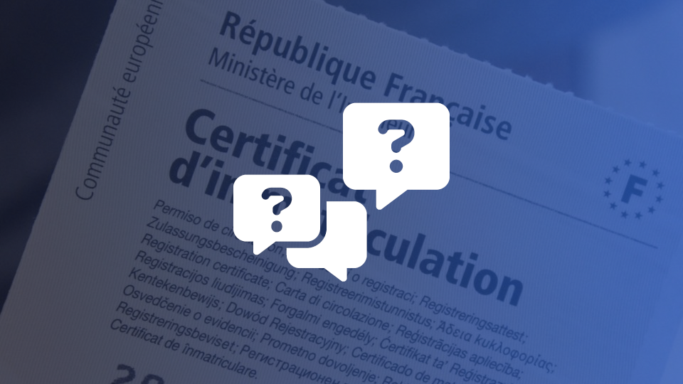 Questions sur la carte grise collection